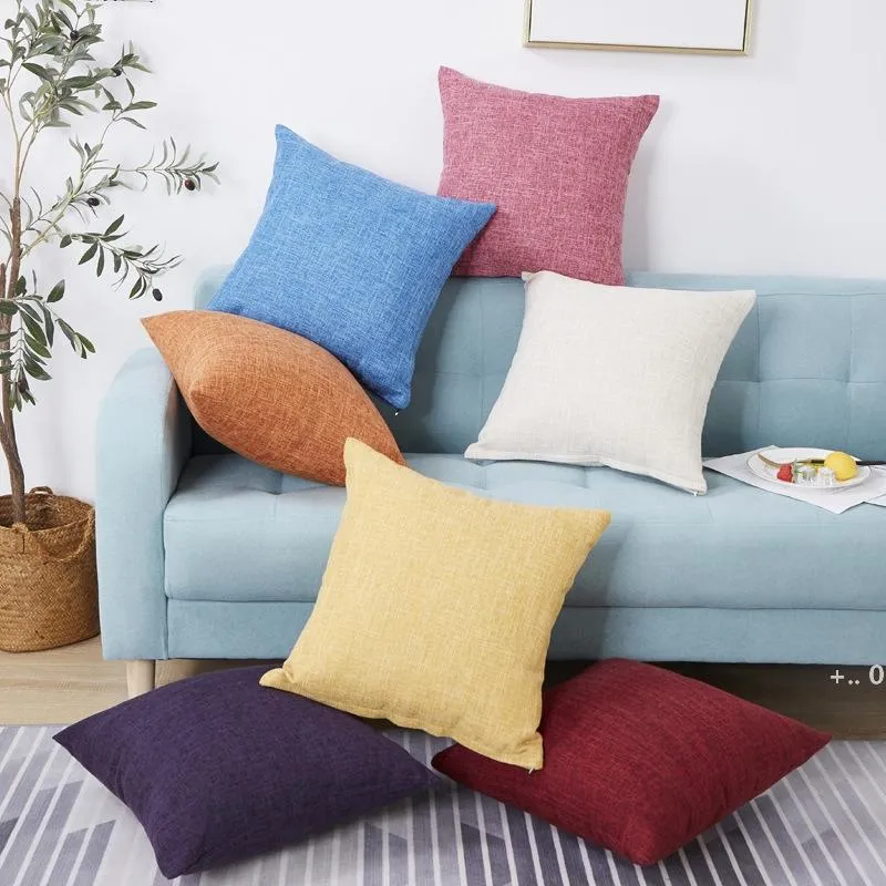 Kissenbezug für Zuhause, Sofa, einfarbig, Polyester, bonbonfarben, CCB12088