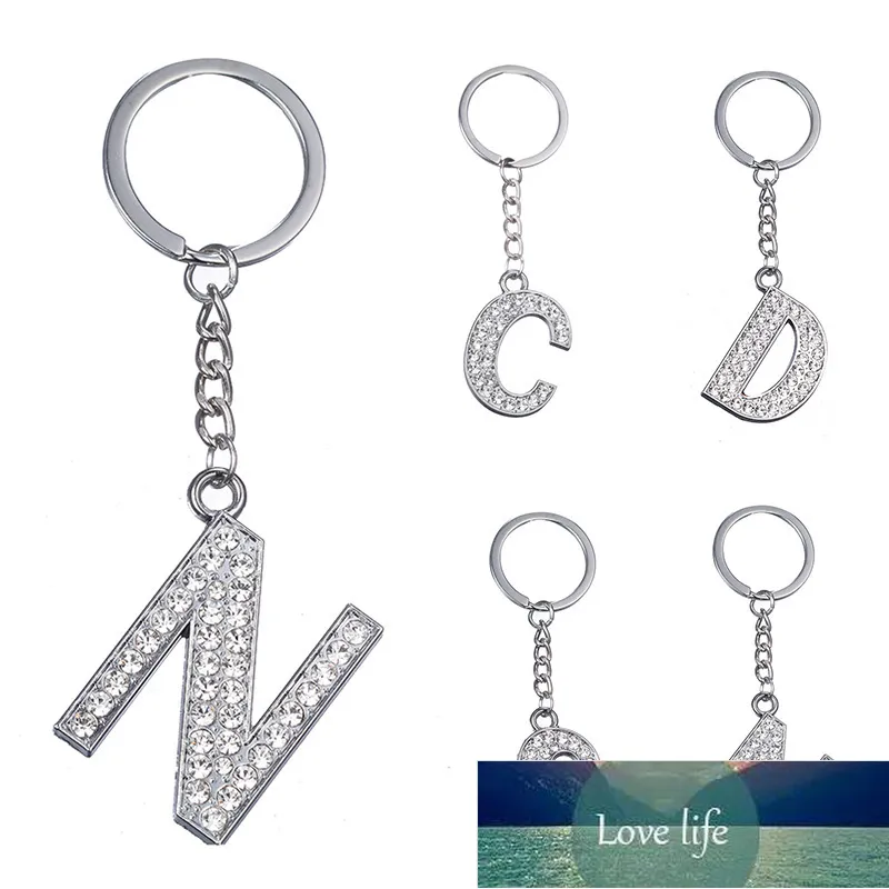 Glittering English Alphabet Alphabet Keychain For Women Fashionable