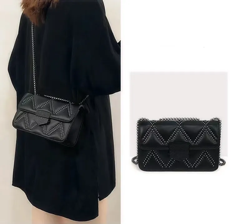 Designer handbags for women Rivet flap luxury Shoulder Bags handbag cross body clutch chain Purse fashion purses lady Satchel mini182b