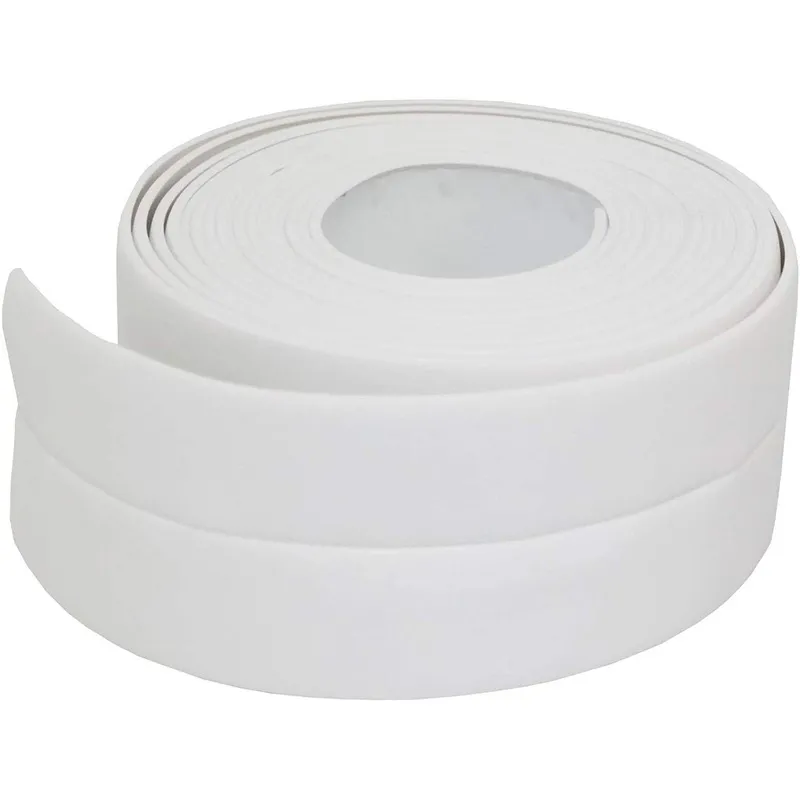 3.2mx38mm 욕실 싱크 싱크 씰 스트립 테이프 흰색 PVC 자기 접착 벽 스티커 방수 벽 스티커 부엌에 대 한 56 S2