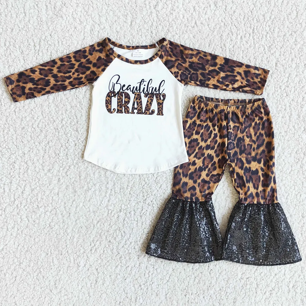 Boutique Kids Clothes Girl Set Leopard Fashion Toddler Baby Girls
