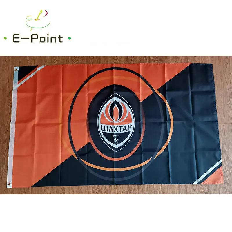 Ucraina FC Shakhtar Donetsk Bandiera 3 * 5 piedi (90 cm * 150 cm) Bandiera EPL in poliestere Bandiera decorazione casa volante bandiera giardino Regali festivi