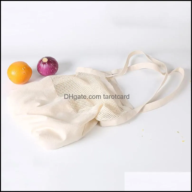 Reusable Shopping Bag Fruit Vegetables Eco Friendly Grocery Bag Portable Storage Bag Tote Mesh Net Cotton String Storage Bags