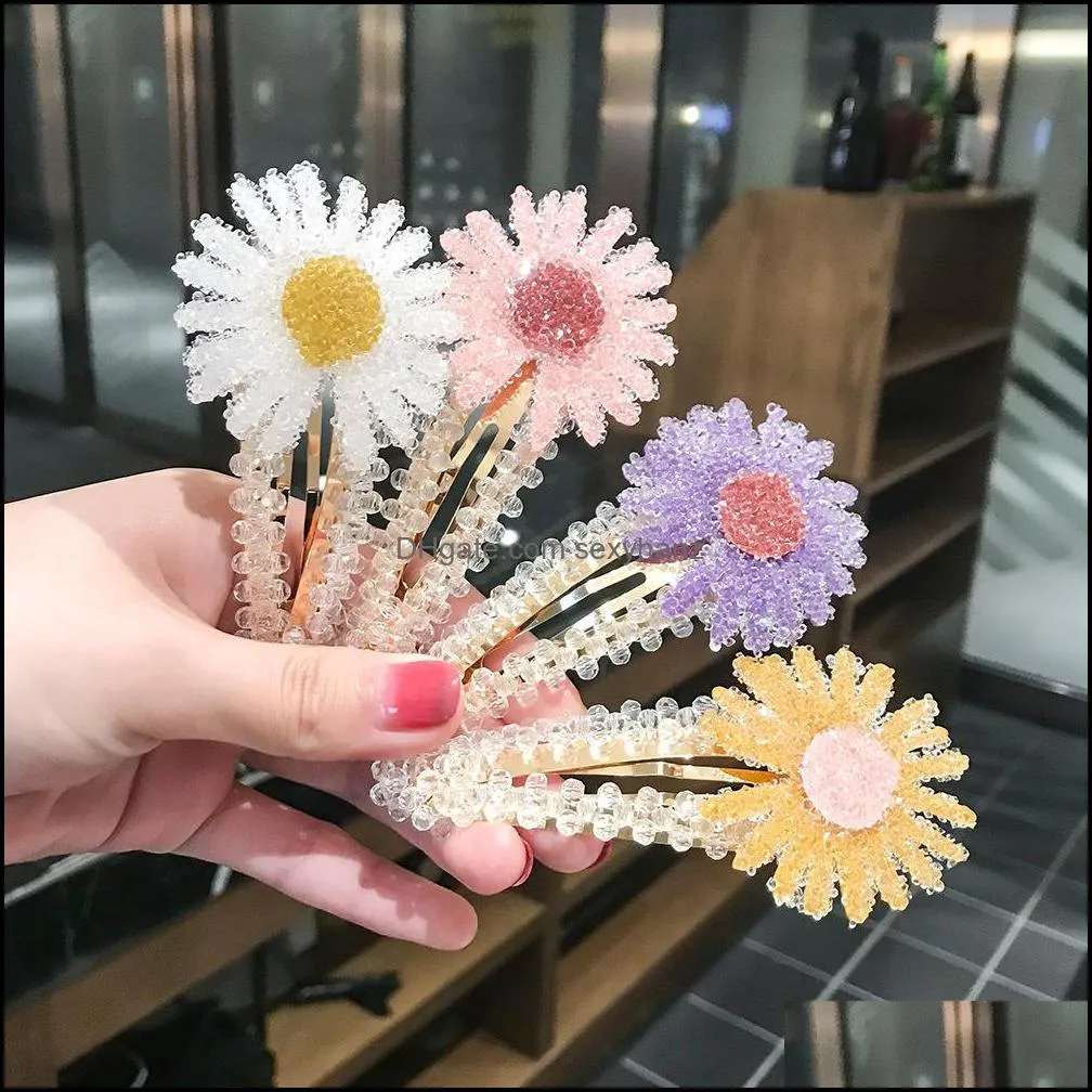 Hårklipp Barrettes smycken S1441 Fashion Sweet Daisy Flower Hairpin Clip BB Pin Barrette Hairring Drop Delivery 2021 Dvoib