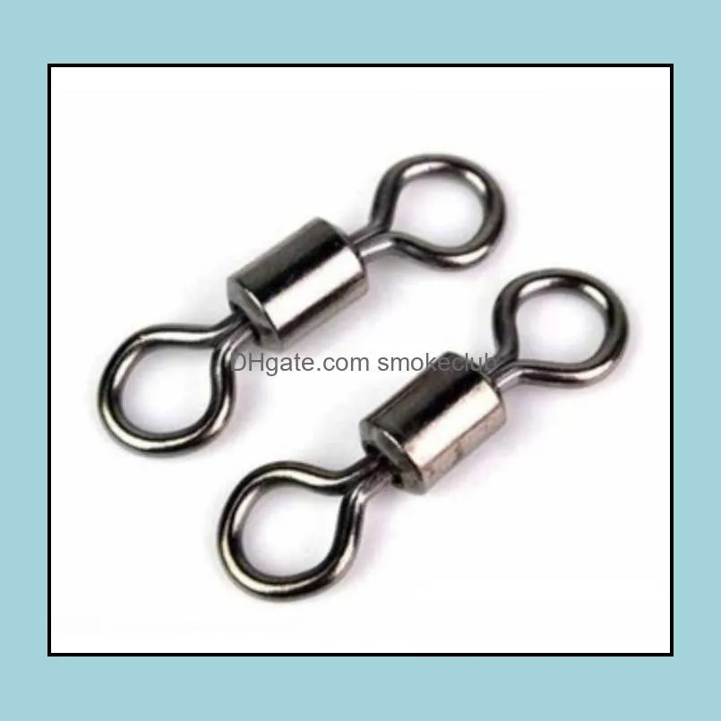 2021 Rompin 50PCS Ball Bearing Swivel Solid Rings Fishing Connector 1CM Length Ocean Boat Fishing Hooks