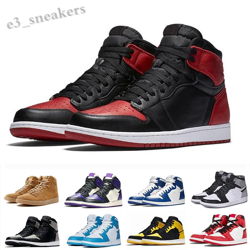 NIKE air Jordan 1 RETRO Hot 1 Hommes Chaussures High OG dans le jeu Piste Red Royal 1S Top 3 Top 3 recrue de l'année Baskets multicolores WD07