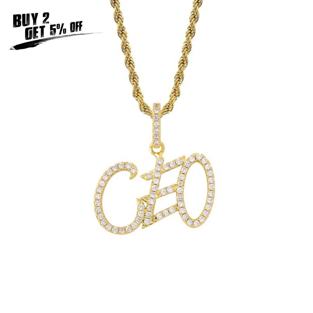 Nom personnalisé glacé lettres de tennis chaîne pendentifs colliers breloques pour hommes Zircon Hip Hop bijoux avec chaîne de corde cadeau pour hommes et femmes