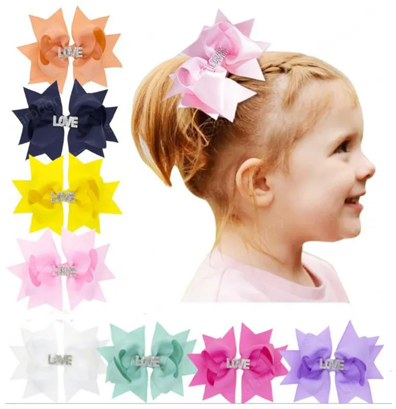 Walentynki Dziewczyny Hairpin Baby Love Bow Klipy Dziewczyny Bowknot Barette Kids Włosy Łęk Dzieci Akcesoria do włosów