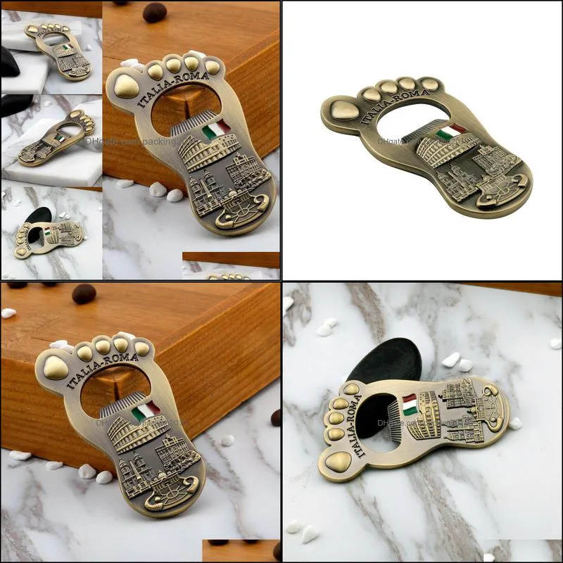 Creative Design Italy Beer Bottle Opener Fridge Magnet Baby Shower Gift Wedding Party Favors Foot Shape Openers GWB11414