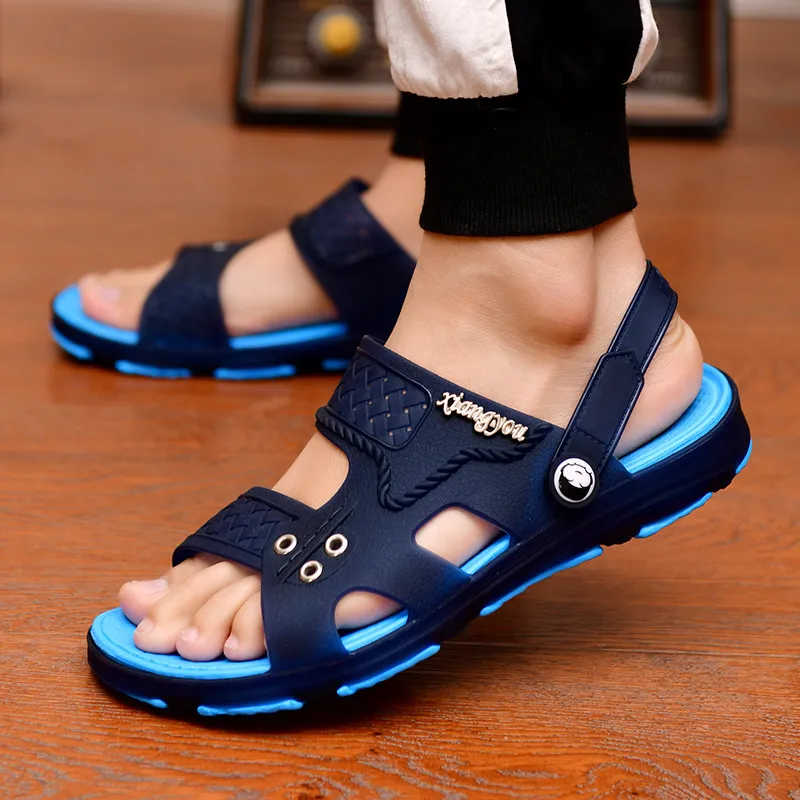 2020 Sommar Casual Skor Män Sandaler Öppna Toe Platform Outdoor Beach Sandal Rom Skodon Svart