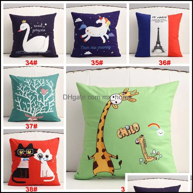 Short Plush Cotton Pillow Pillowcase Cartoon Logo Lovely Cute Living Room Sofa Pillow Pillow Covers Cushion Cover Customized VT1991