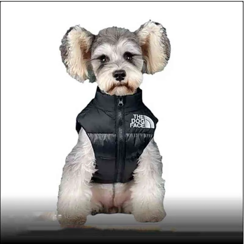 犬の暖かい厚い白いアヒルの顔冬の子犬のペットの高級デザイナー服211027