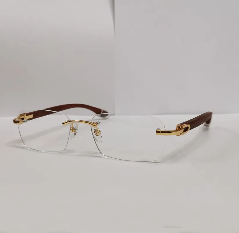 Gold Rimless Eyeglasses Frames for Men, Classic Transparent Frameless ...