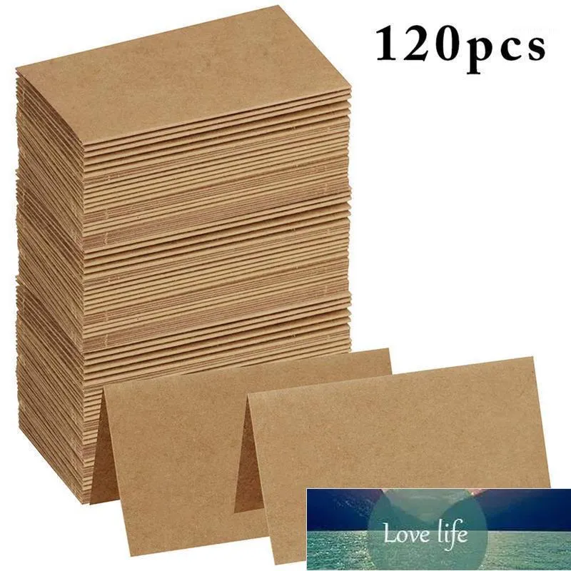 Hälsningskort 120pcs Vintage Blank Kraft Papper Tabell Nummer Namn Kort Plats Bröllop Födelsedag Party Decoration Inbjudningar1 Fabrikspris Expert Design Kvalitet