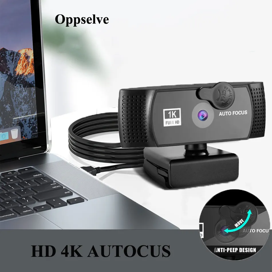Full HD Desktop PC-dator Laptop Video Webcam Support Stand Autofokus Webbnätverk USB Skönhetskamera med högtalare
