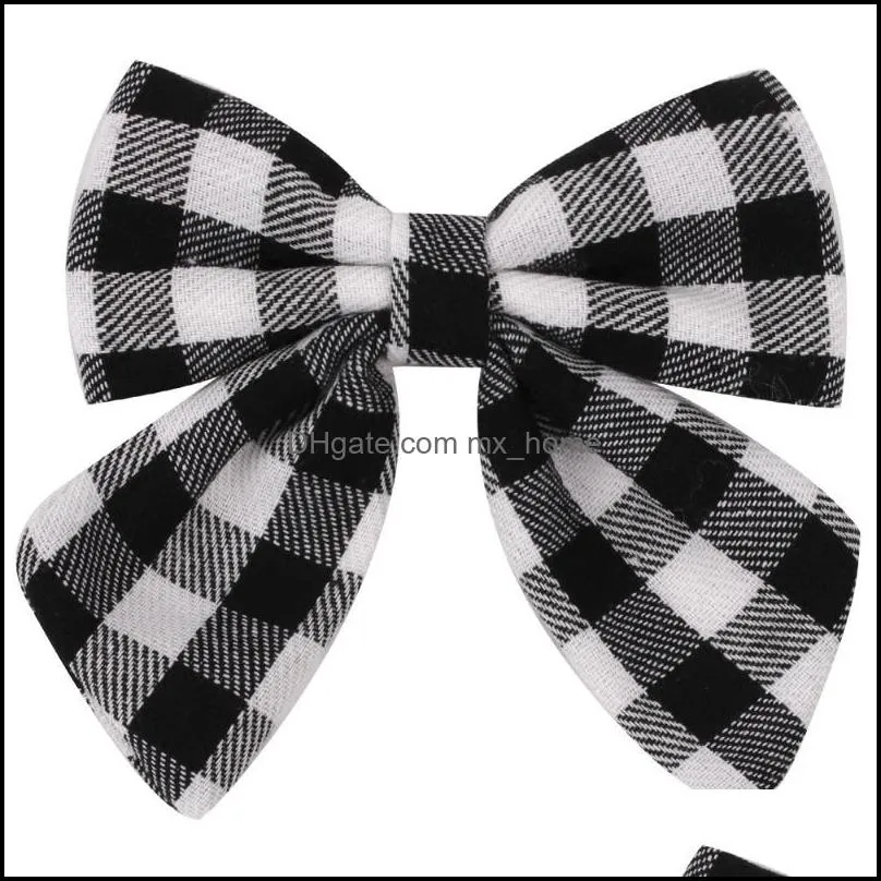 Hair Accessories Girls Christmas Plaid Bows With Clips School Party Headwear Hairgrip Hairbow Year Decor Cute