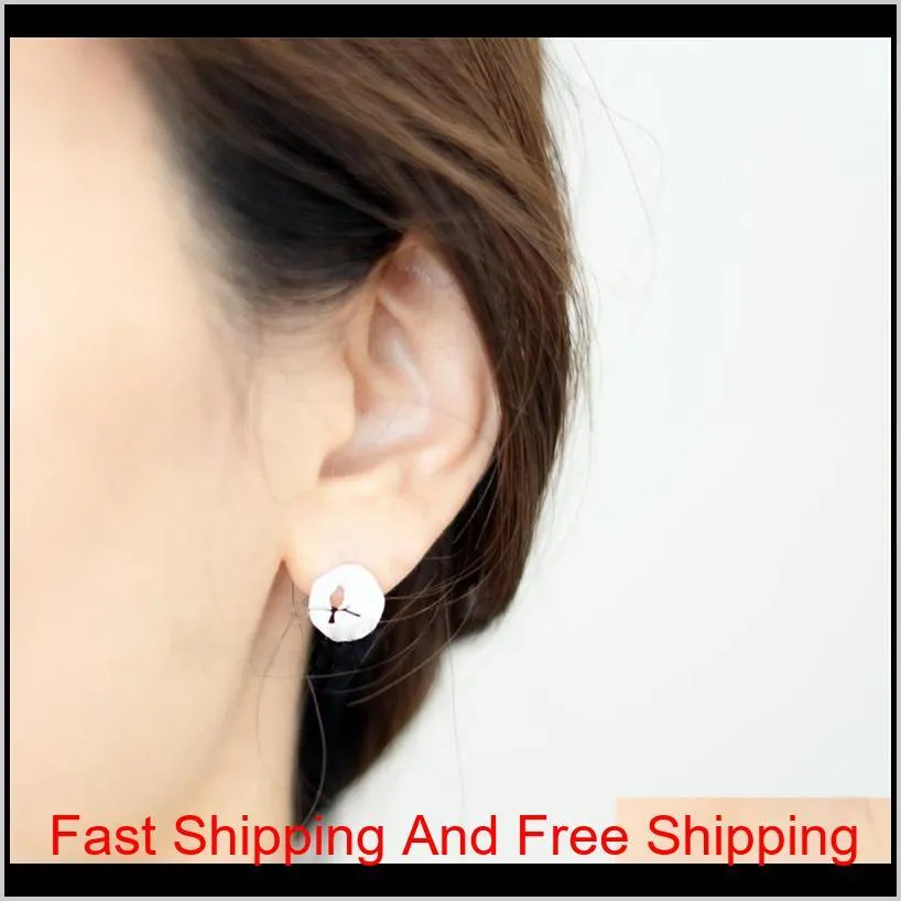 fashion circle stud earrings hollow out bird creativechinese style design gold silver rose three color optional suitable for men and