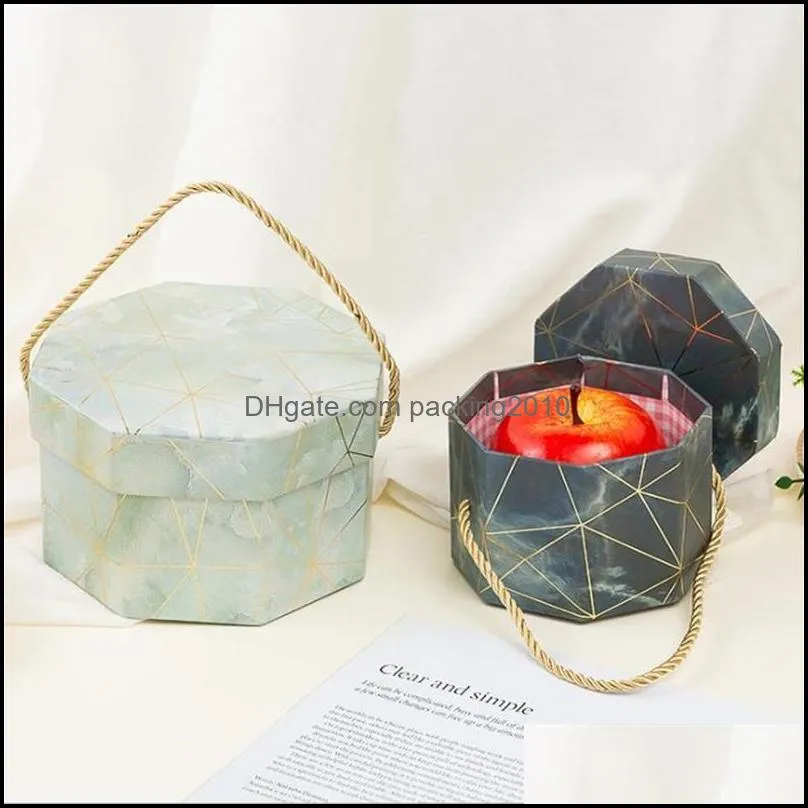 3Pcs/Lot Octagonal Gift Box Paper Bags For Gifts Wedding Flower Candy Packing Supplies Birthday Party Decorations Wrap