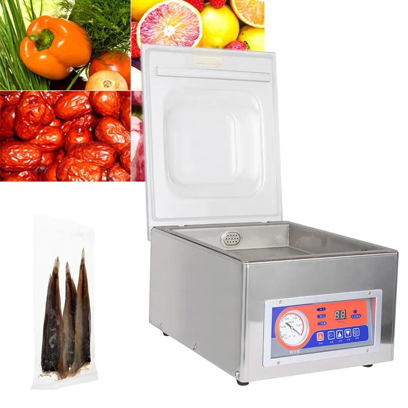 Mała automatyczna maszyna próżniowa Cyfrowa maszyna do pakowania próżniowego Opakowanie żywnościowe do orzechów / owoców / mięsa