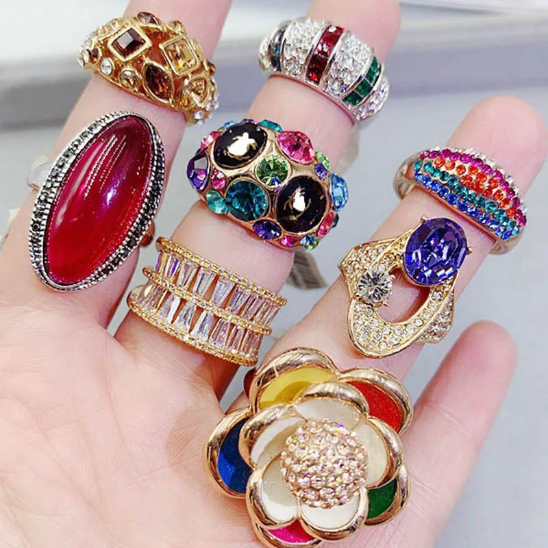AYYUFE Women Ring Three Layers Rhinestones Jewelry Fashion Appearance  Exquisite Finger Ring for Wedding - Walmart.com