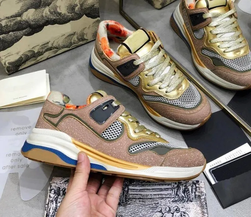 2021 designer sneakers shoes luxury Couple sneaker hand-polished and used old sports shoe Ultrapace series TPU bottom size 35-45