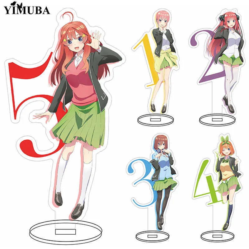 Kawaii Os Quintessential Quintuplets Acrílico Stand Keychain Nakano Ichika Nino Miku Yotsuba Itsuki Modelo Modelo Placa Brinquedos Coleção G1019