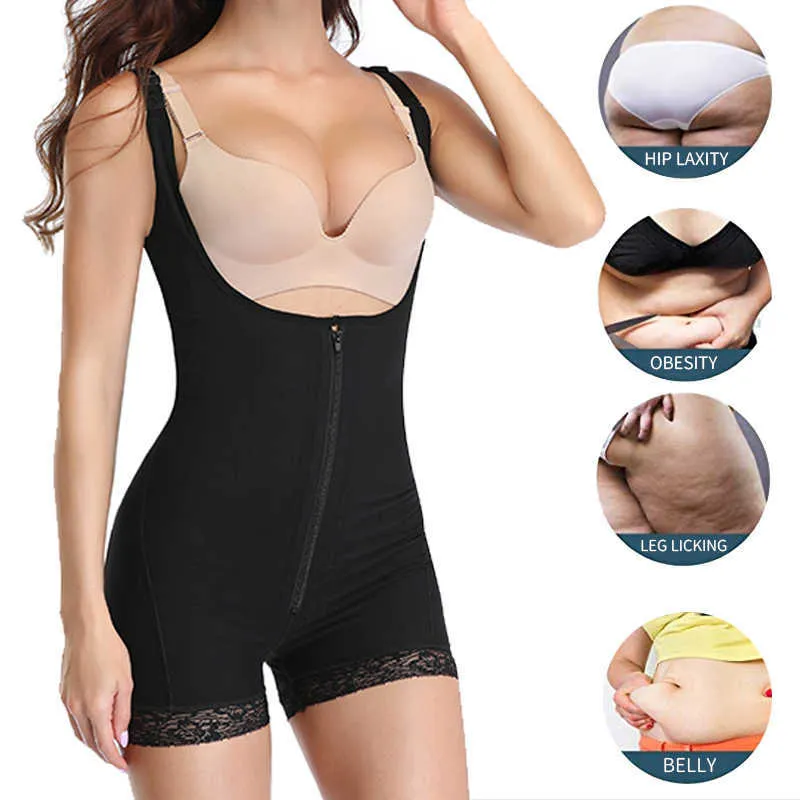 Fashion Fajas Magic Full Body Shaper Latex Women Waisttrainer Clip And Zip Slimming  Bodysuit With Lifter Tummy Trimmer Compression