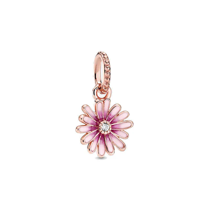 2020-Spring-New-925-Sterling-Silver-Beads-Pink-Daisy-Flower-Dangle-Charms-fit-Original-Pandora-Bracelets