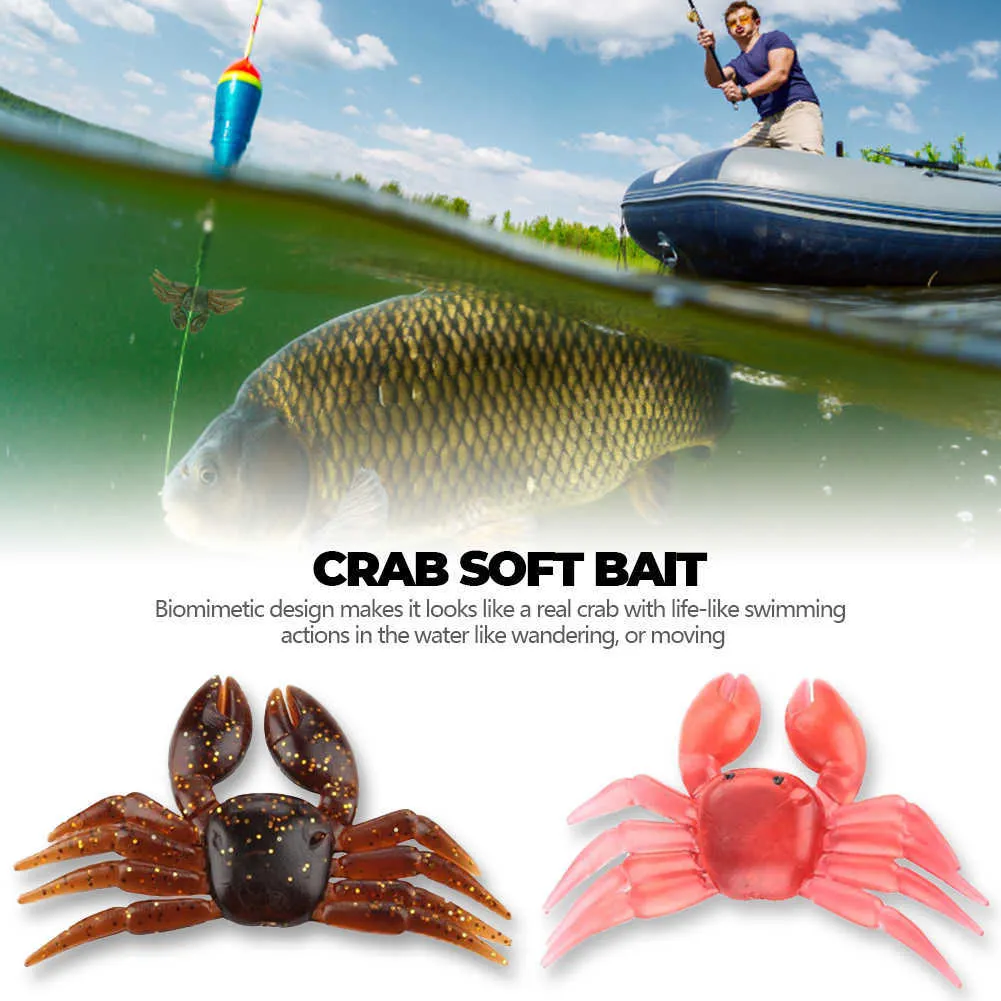 3D Simulation Soft Crab Lure With Hook For Sea Fishing Worm Crab