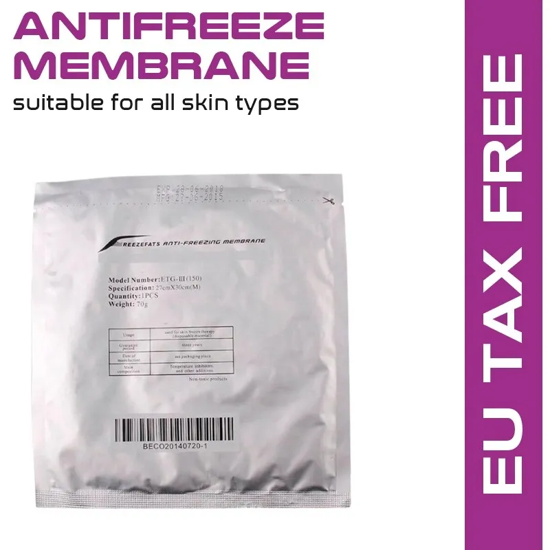 Högkvalitativ Anti Freeze Membran för frysning av bantningsmaskin Frezed Fat Cryo Membrankylning Vikt Minska papper 50 -stycken