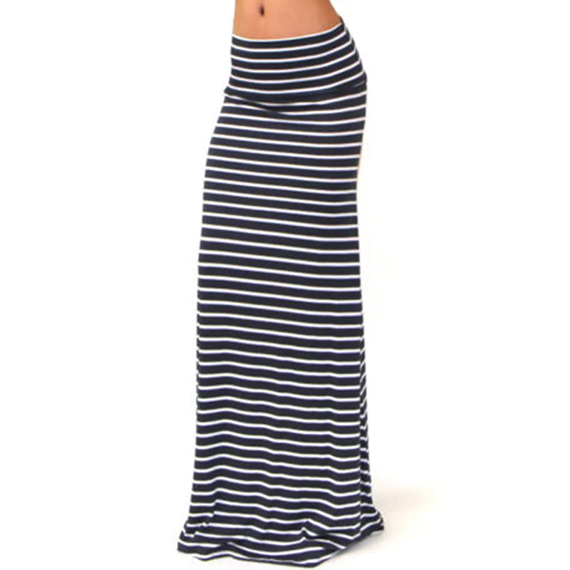 Boho Striped Wave Maxi Low Waist Maxi Skirt For Women Charming 