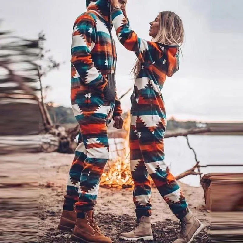 Mężczyźni Ciepły Rocker Polar Onesie Fluffy Sleep Lounge Dorosły Piżanie One Piece Piżamy Pary Kombinezony