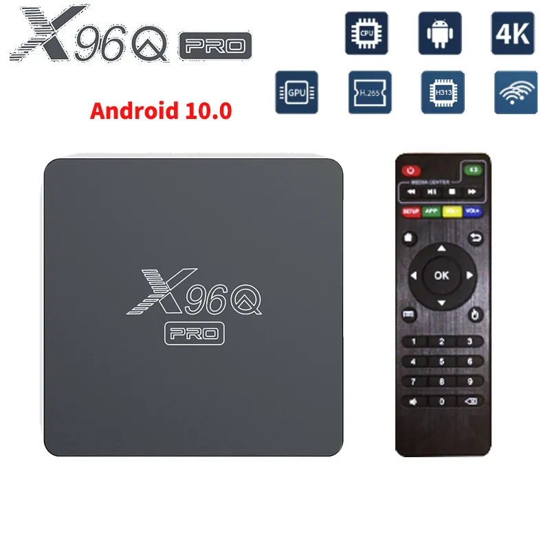 X96Q Pro Smart TV Android 10.0 Box Allwinner H313 Quad Core 2G 16G ROM 2.4G WIFI 4K HD SET TOP BOX