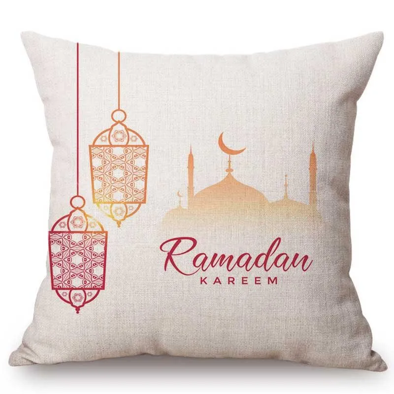 Coussin/Oreiller Décoratif 2021 Eid Ramadan Musulman Islamique Maison  Décorative Canapé Jeter Étui Coton Lin Doré Arabe Mosquées Coussin Du 12,99  €