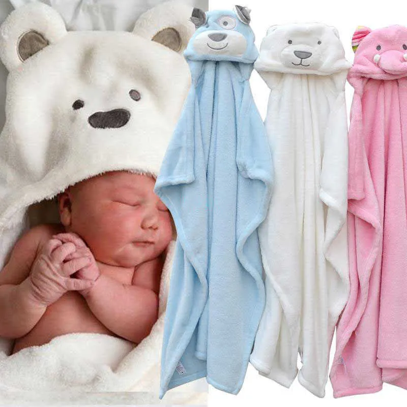 Bathrobe Bathrobe Cute Animal Cartoon Koc Dzieci Z Kapturem Toddler Ręcznik kąpielowy Urodzony dzieci 210728