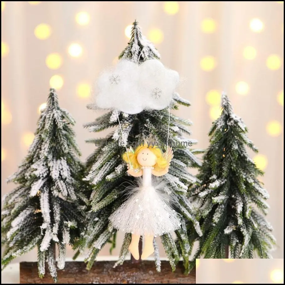 Christmas Crafts Hanging Decoration Angel Cloud Pendants Xmas Tree Ornaments Kid`s Room Decoration Holiday Party Supplies JK1910