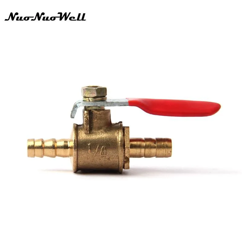 Waterbouwapparatuur 1 ST Messing 6mm 8mm 10mm 12mm Kogelklep Straight Connector Air Line Gezamenlijke Pomp Slang Gas Sanitair Accessoires