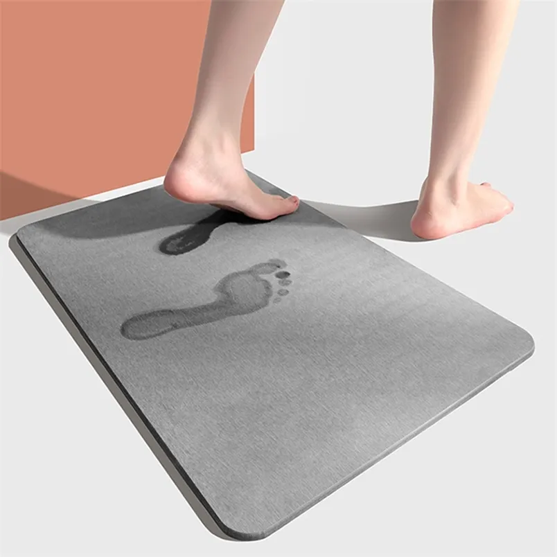 Tapis anti-dérapant Tapis de bain en diatomite 300 * 400mm Tapis de toilette à séchage rapide Tapis de toilette à séchage rapide Tapis de pied en pierre de galets dans la salle de bain 211130