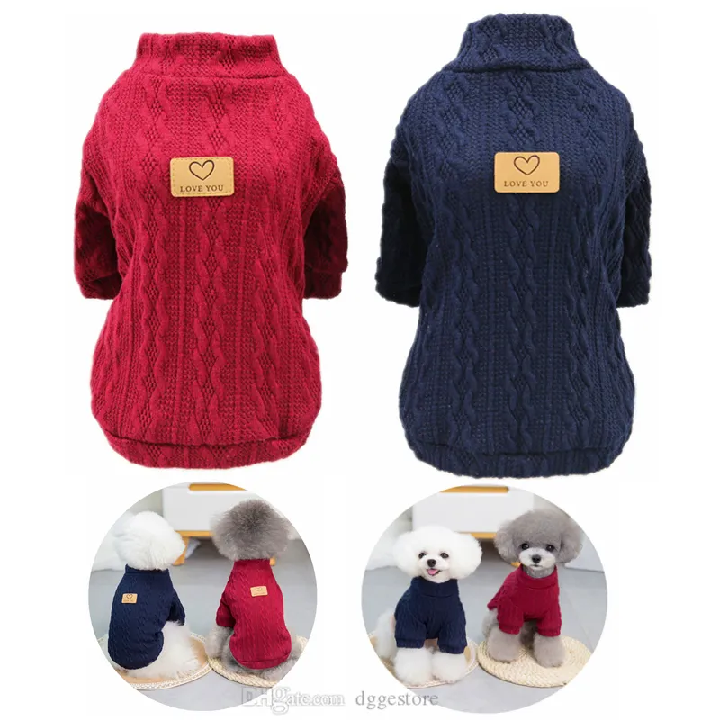 4 컬러 패션 작은 개 스웨터 강아지 의류 니트 애완 동물 고양이 스웨터 따뜻한 강아지 스웨터 강아지 겨울 옷 새끼 고양이 강아지 털이 핑크 XL A75