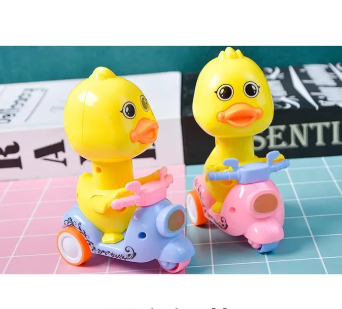 사랑스러운 장난감 프레스 타입 오리 오토바이 복구 자동차 소년과 소녀 아기 교육 슬라이드