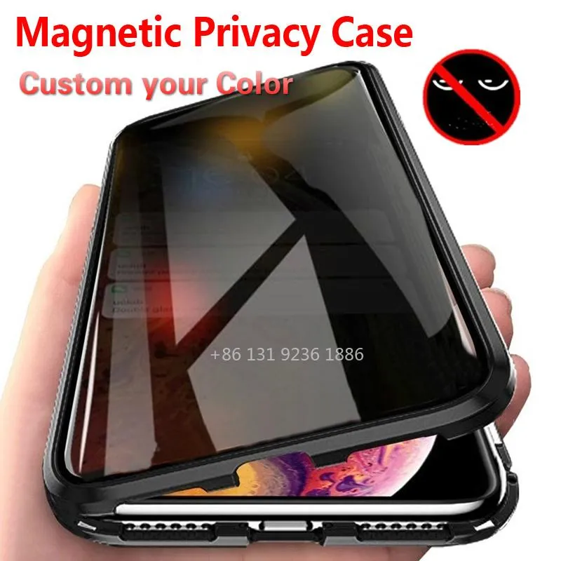 Metal 360 magnetväska till iPhone 13 12 11 Pro Cover Coque Bumper för iPhone XR SE2020 7 8 Plus XS Max Fasa Funda