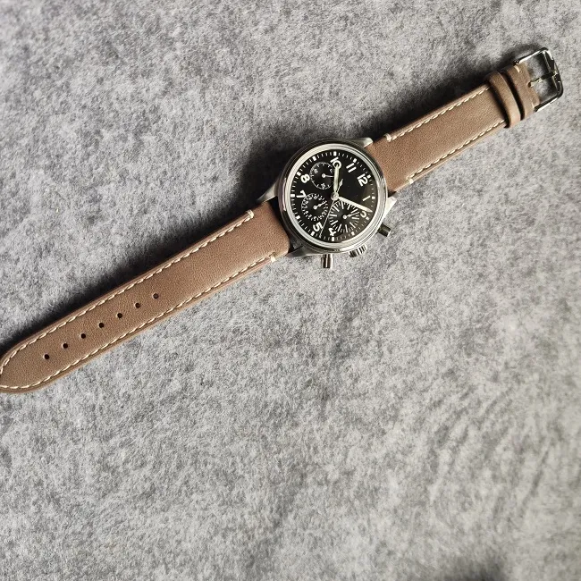 vintage chronograaf herenhorloge horloge 41 mm mechanisch waterdicht automatisch uurwerk grand vader geschenk orologio di lusso269H