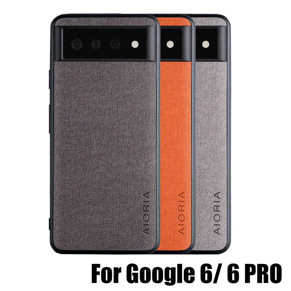 Real Cloth Fell Mobile Mobiltelefonväska Fodral för Google Pixel 6 6 Pro 5A 5G 5 4A 4XL 4 Högklassig mobiltelefon Back Cover Protection