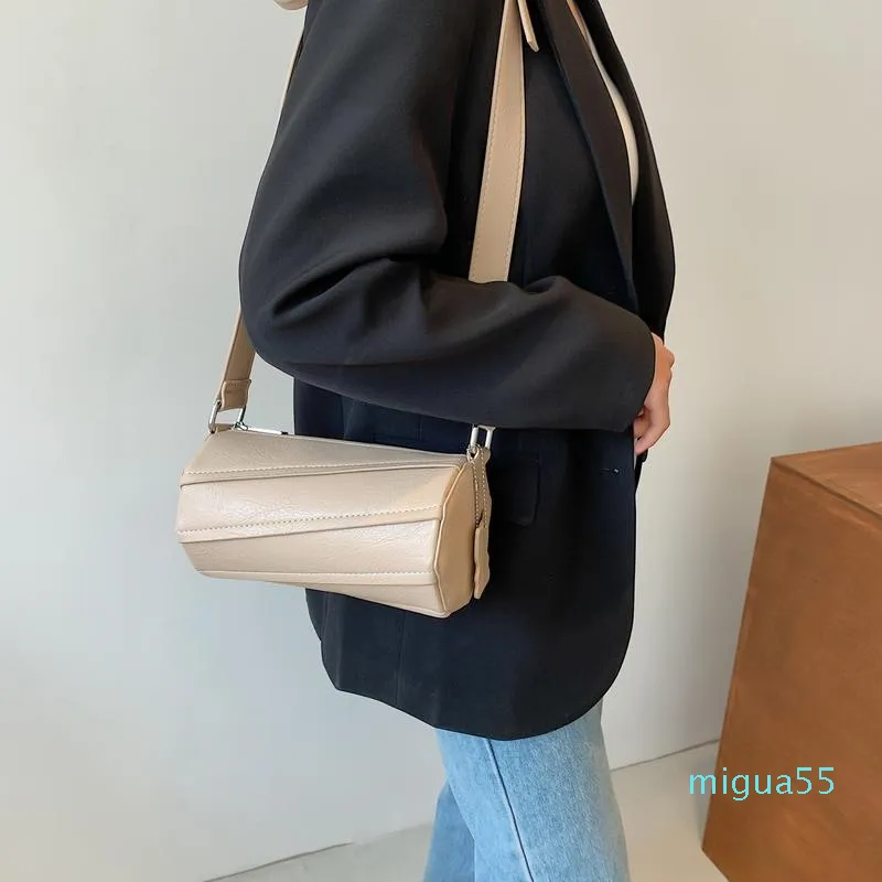 حقائب الكتف المرأة حقيبة لينة سطح بو الجلود crossbody خياطة اسطوانة حقيبة يد الأزياء البرية فور سيزونز