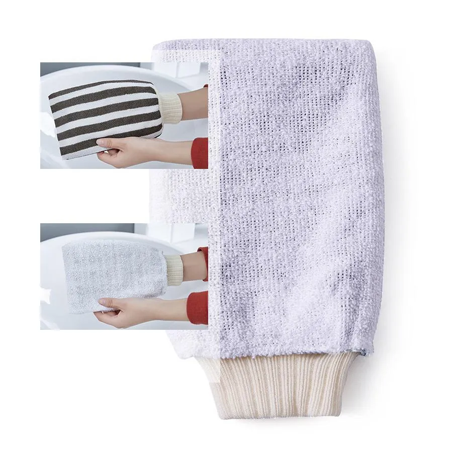 Bath Scrubbers Hammam Scrubbing Glove Double Deck Exfoliating Gloves Morocco Towel Treatment Scrub Exfoliator Mitt Magic Peeling Tan Remove Dead Skin