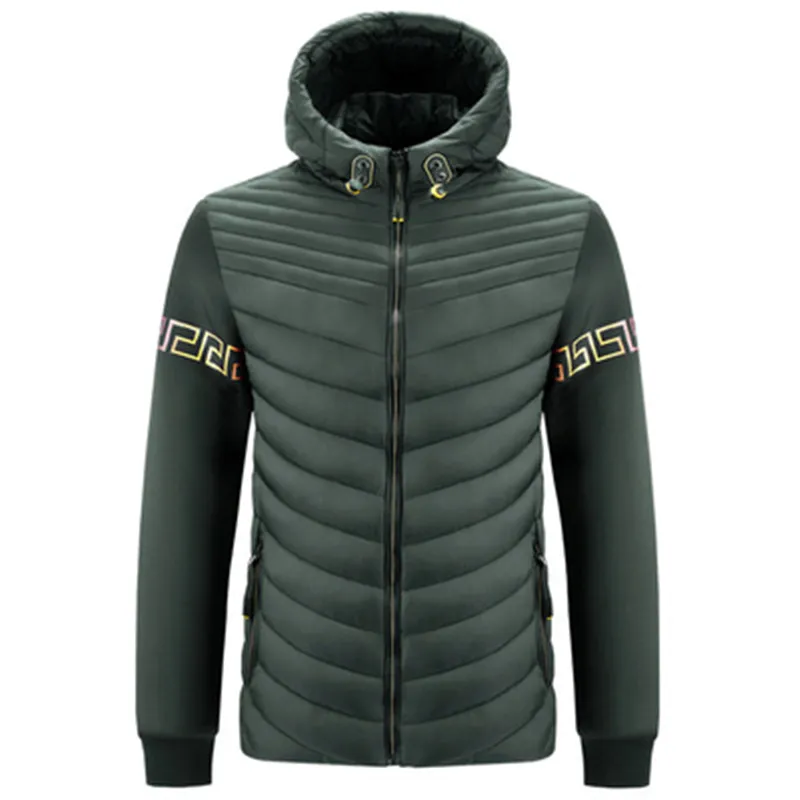 Mężczyźni Druk Drint Down Fashion Trend Wiatroszczelne Ciepłe Lekkie Thin Hooded Puffer Kurtka Designer Winter Luxury Puff Casual Casual Kurtki dla człowieka