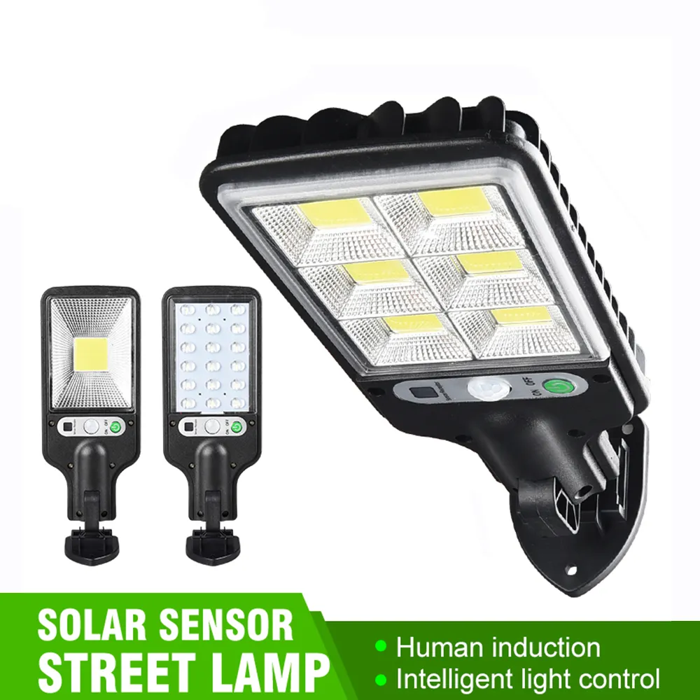 Super Bright Outdoor Solar Light COB Street Light Wandlamp met Menselijk Body Induction Waterproof Materiaal voor Tuin Terras enz