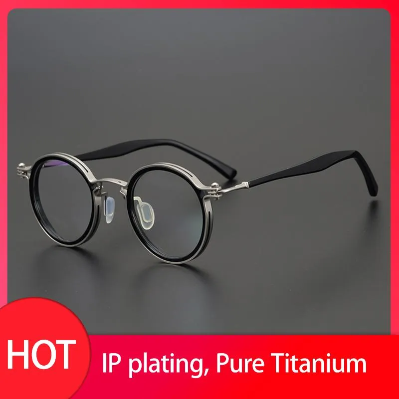 Fashion Sunglasses Frames Japanese Style Glasses Frame Men's Retro Round Titanium Optical Eyewear Myopia Reading Prescription Female