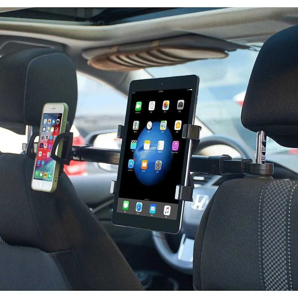 2 In1 Auto Auto Back Seat Headrest Haak Hanger Opslag Auto Telefoon Houder Dubbele Mount Fit voor Pad Tablet