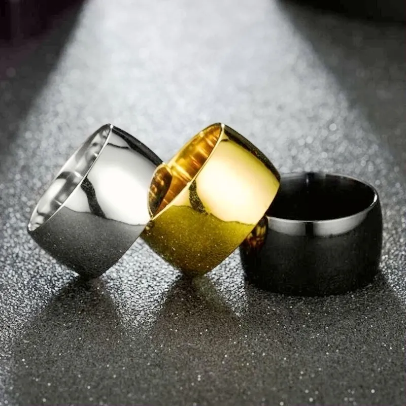 Wholesale Titanium Steel Plain Rings For Men Simple Design In Gold